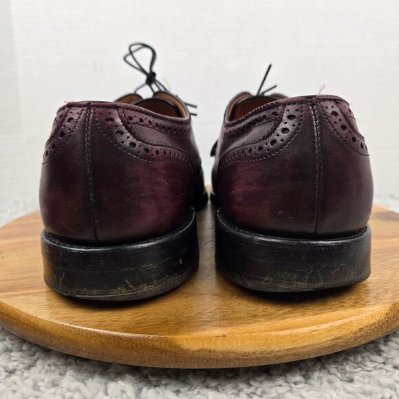 Allen Edmonds Men 10E Lexington Burgundy Maroon Cap Toe Brogue Oxford Dress 5171 - Picture 2 of 15